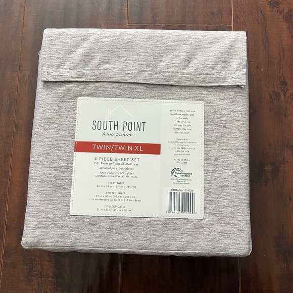 *NEW* South Point Home Fashions Microfiber 4-Piece Sheet Set - gray only - Picture 6 of 9